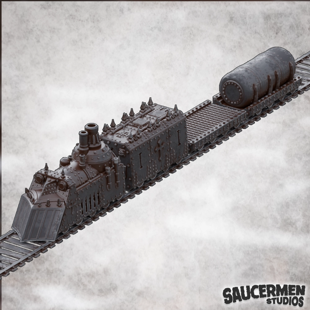 Armored Train - Trench Warfare STL 58 Modular Sci-fi Armoured Train Terrain for Tabletop Wargaming