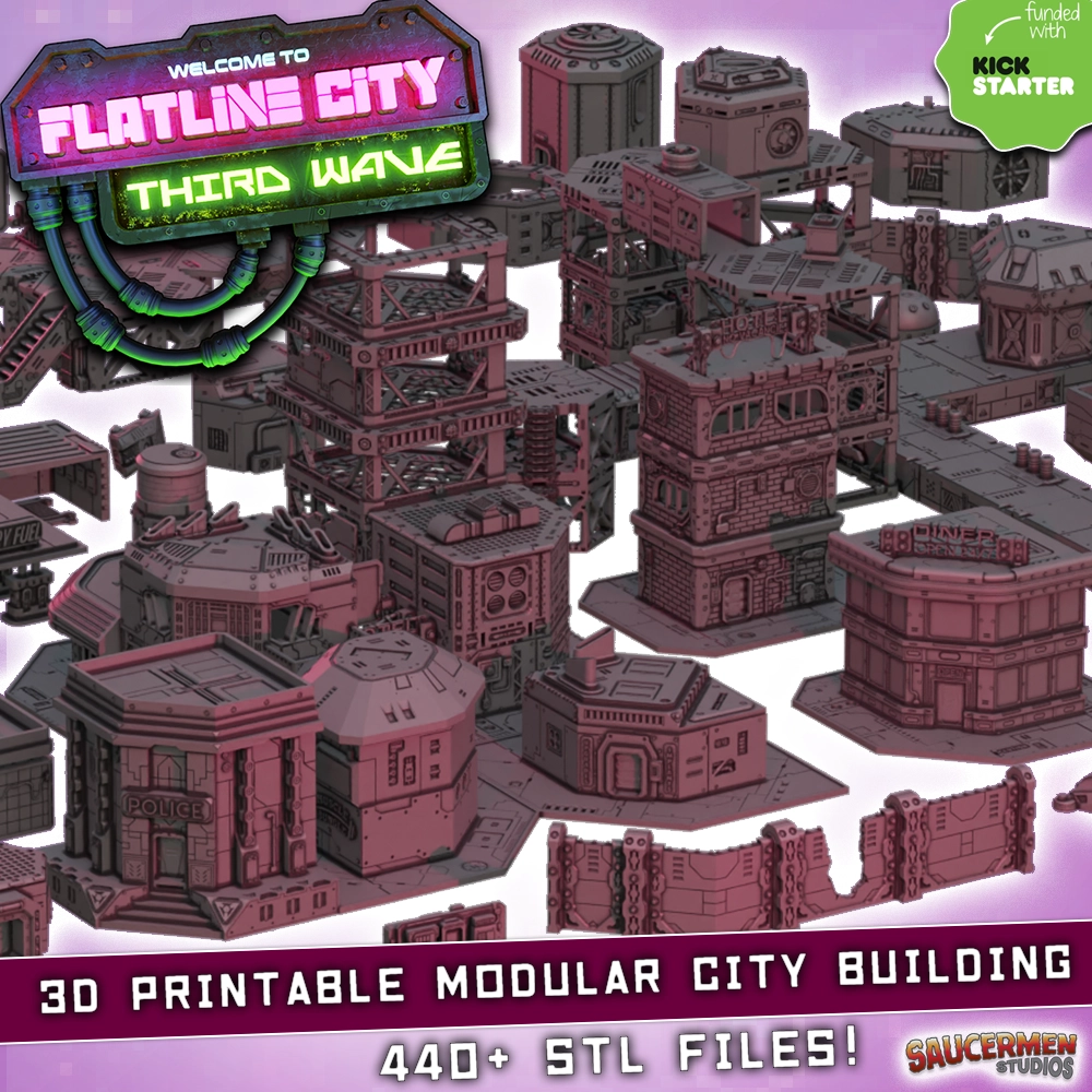Flatline City: Third Wave - Kickstarter STL BUNDLE 82 FLC3 Bundle Product