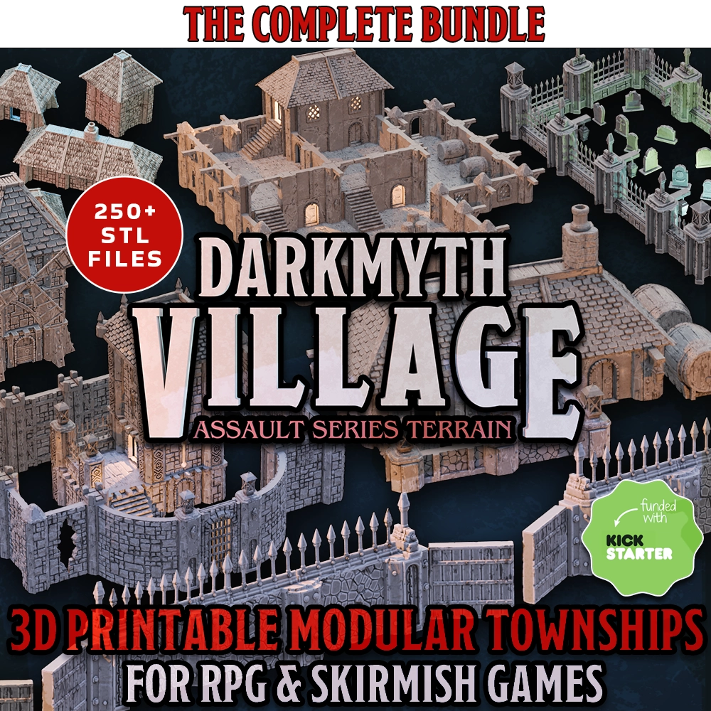 DarkMyth Village - Kickstarter STL BUNDLE 76 DarkMyth Village complete bundle