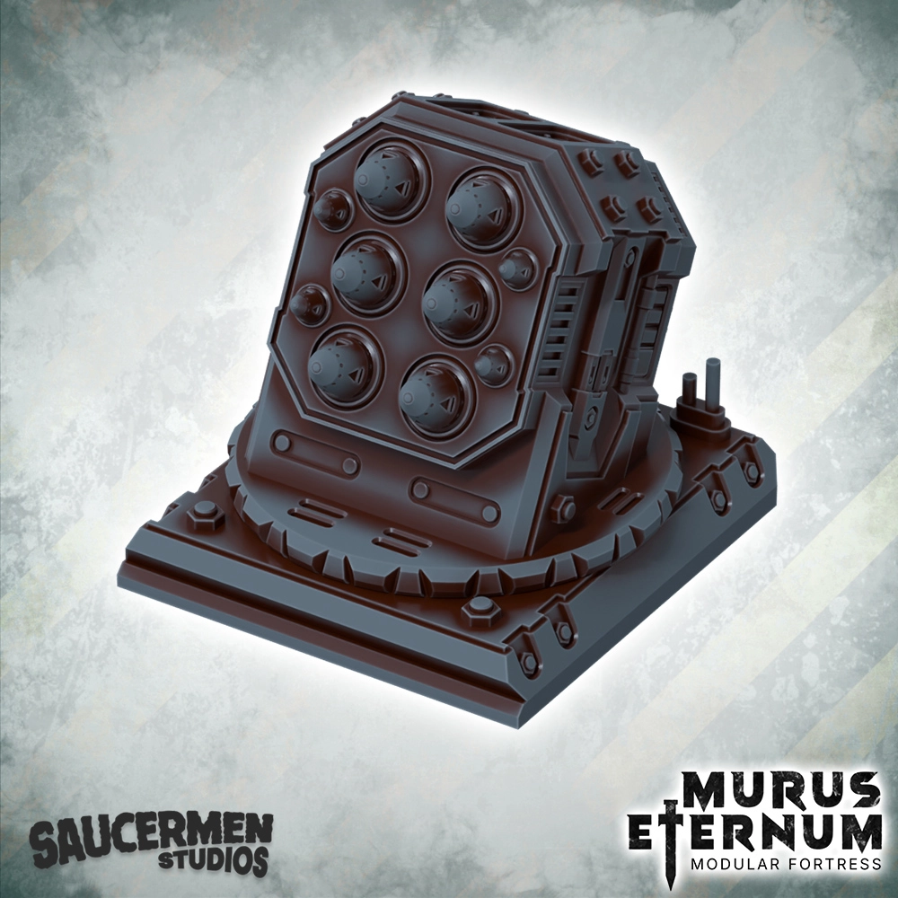 Murus Eternum Modular Fortress - Rooftop Missiles STL 38 Rooftop Missile Defences