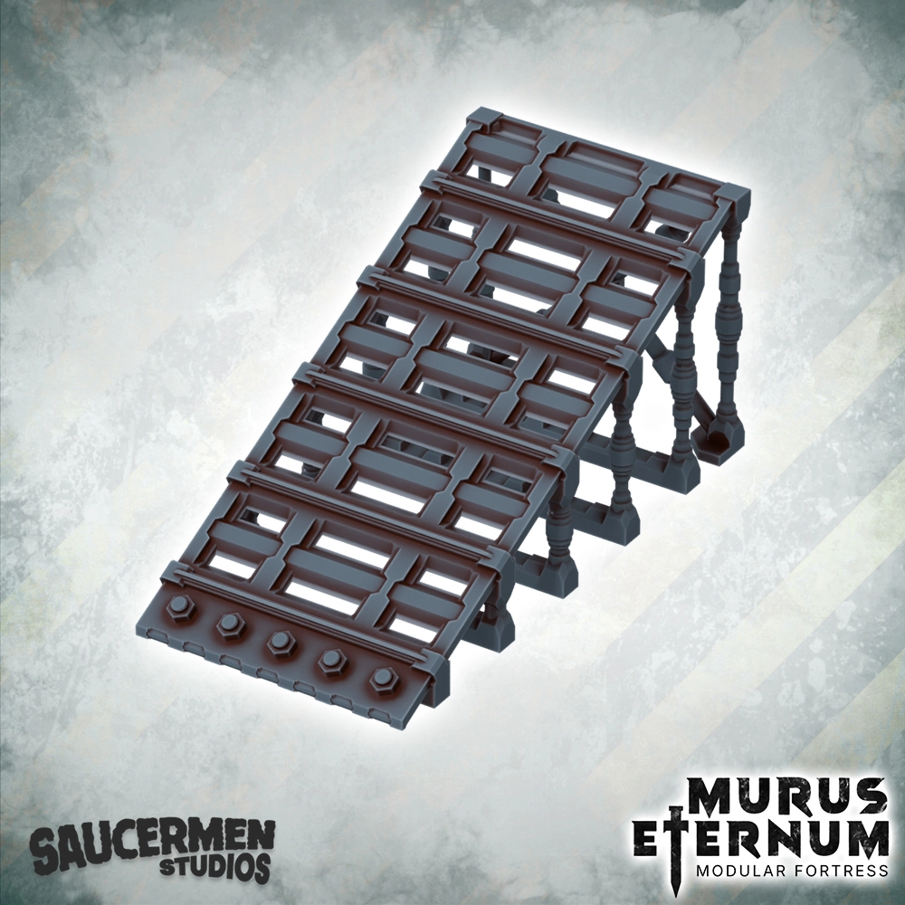 Murus Eternum Modular Fortress - Scaffolding Ramp STL 4 Scaffold Ramp
