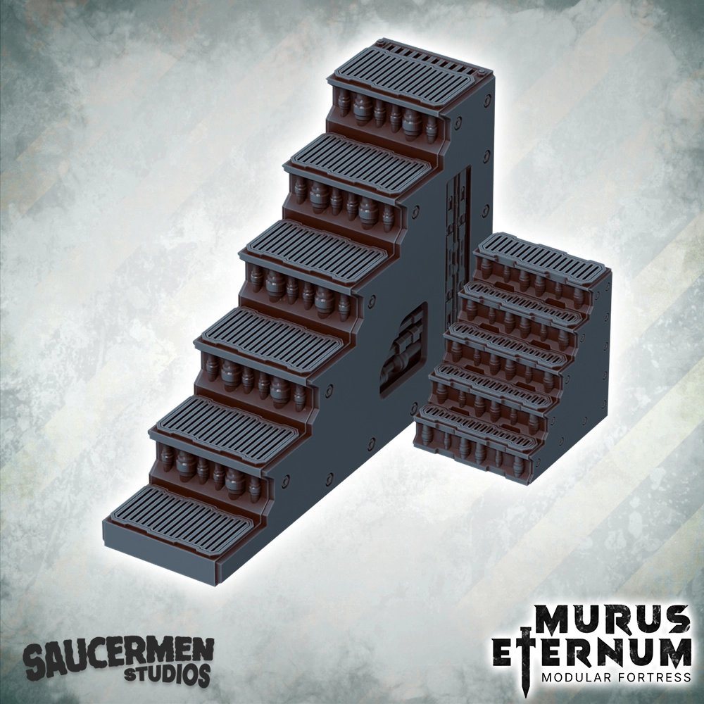 Murus Eternum Modular Fortress - Stairs STL 2 Stairs