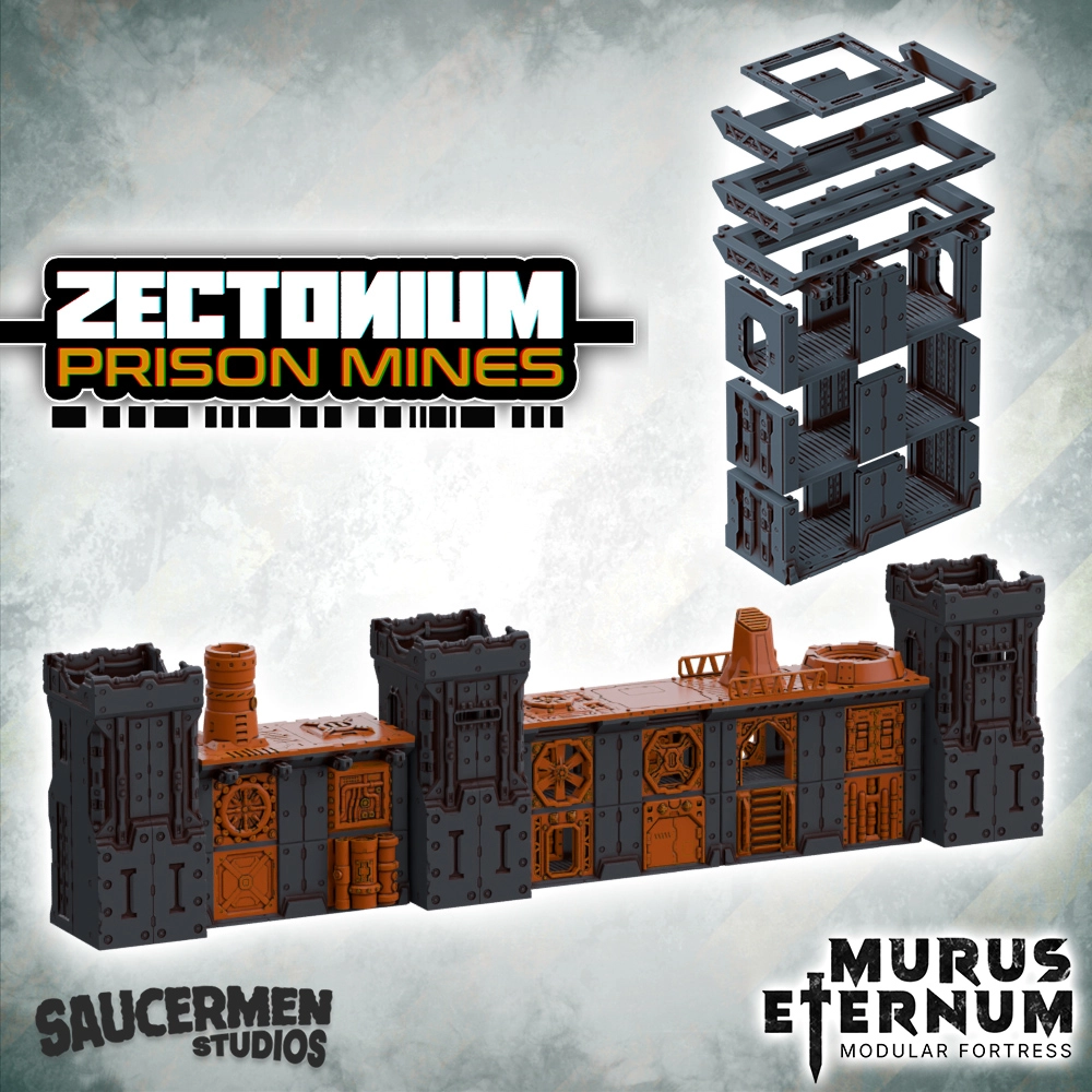 Murus Eternum Modular Fortress - Zectonium Prison Mine Integration Kit STL 30 Zectonium Integration Kit